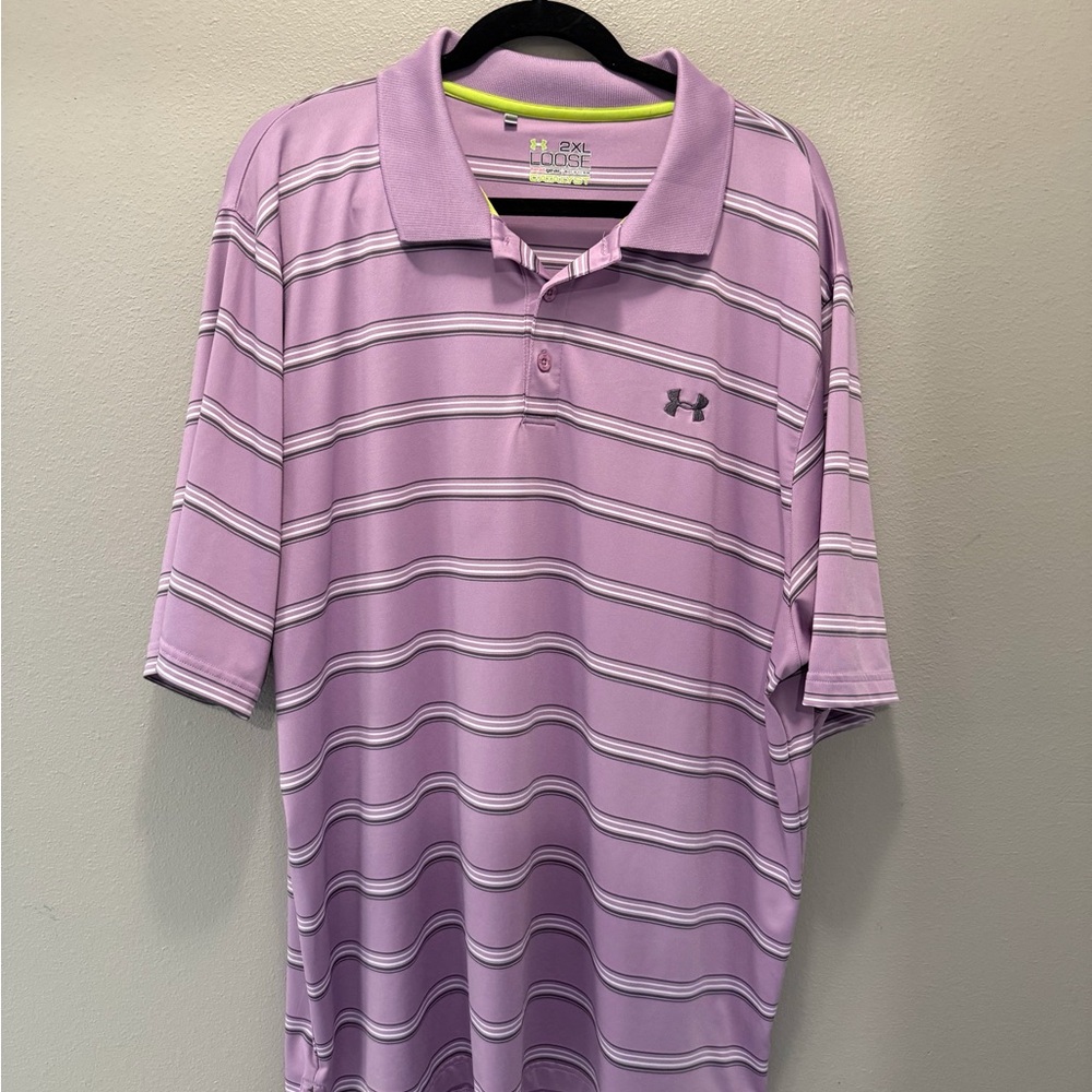 Under Armour Men's Lavender Striped Polo